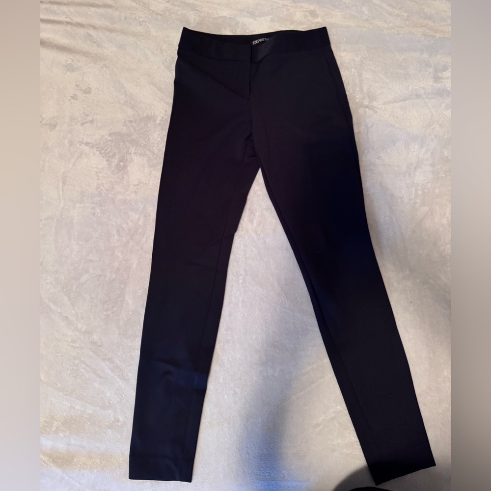 Express Navy Fitted Dress Pants